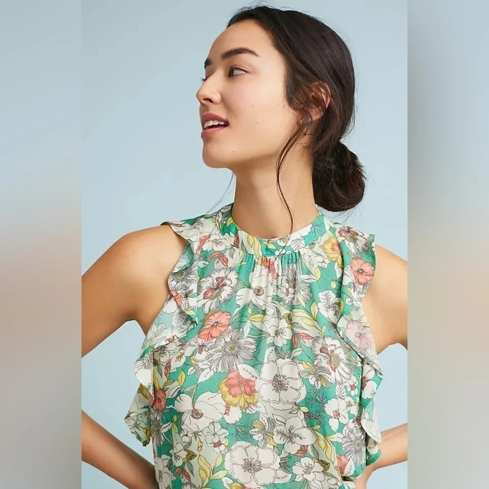 Anthropologie Maeve Floral Print Top - Picture 1 of 6
